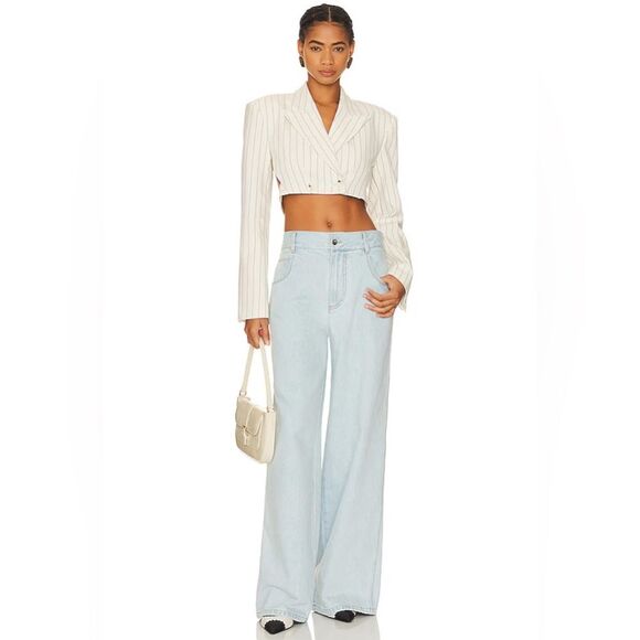 Ronny Kobo NWT! Mari Wide Leg Pant in Light Wash Size 28